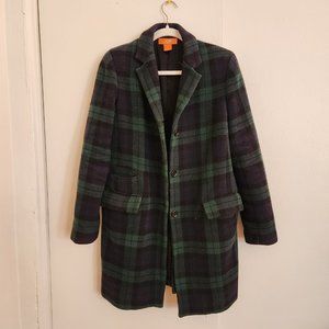 Green and Blue Plaid Pea Coat
